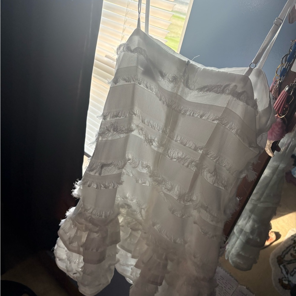 Princess Polly White Ruffle Mini Dress - Picture 3 of 4